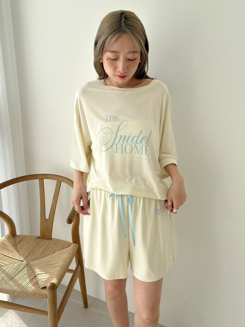 SNIDEL HOME「【接触冷感】ロゴTシャツセットアップ」|ルームウェア|YEL