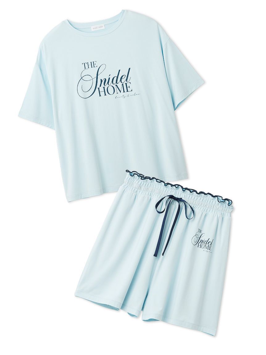 SNIDEL HOME「【接触冷感】ロゴTシャツセットアップ」|ルームウェア|SAX