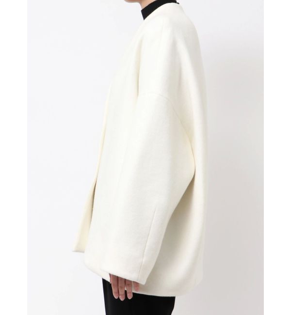 ELENDEEK「FORM SHORT WOOL CT」|ノーカラーコート|