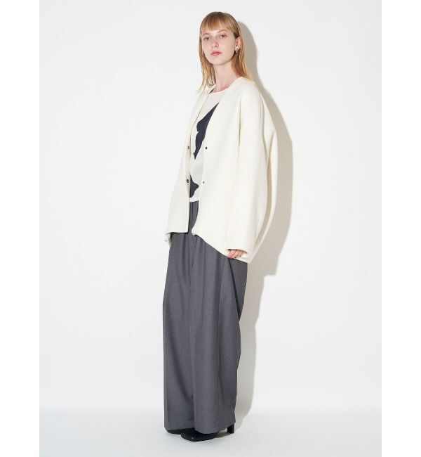 ELENDEEK「FORM SHORT WOOL CT」|ノーカラーコート|