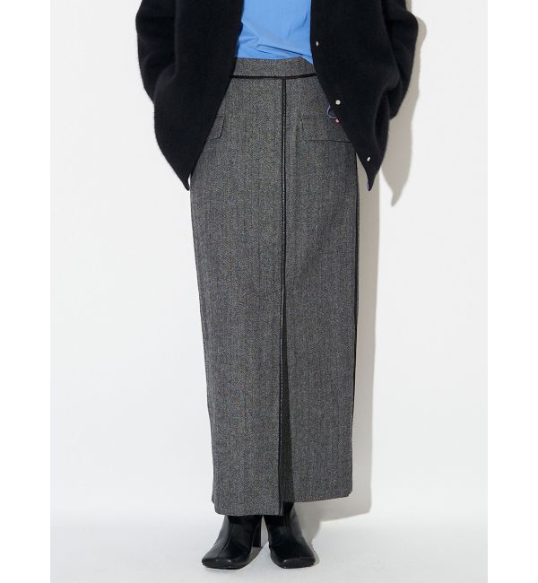 ELENDEEK「PIPING WRAP SK」|スカート|グレー