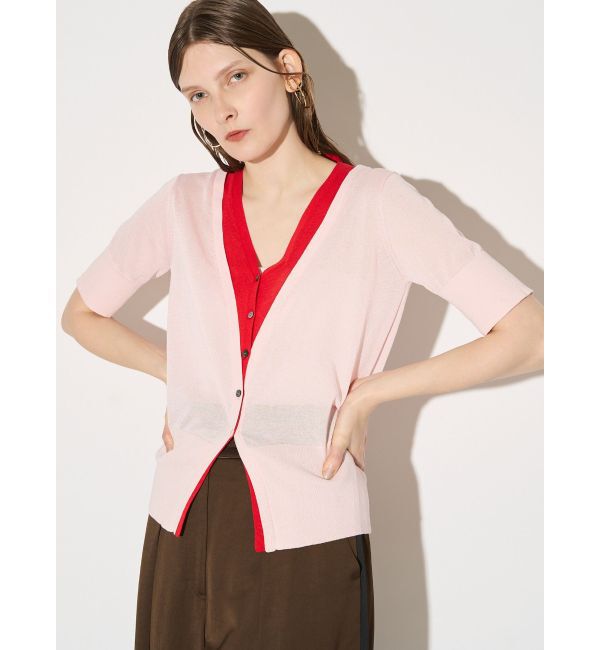 ELENDEEK「COLOR LAYERED HALF SLEEVES KT」|ニット・セーター|ピンク