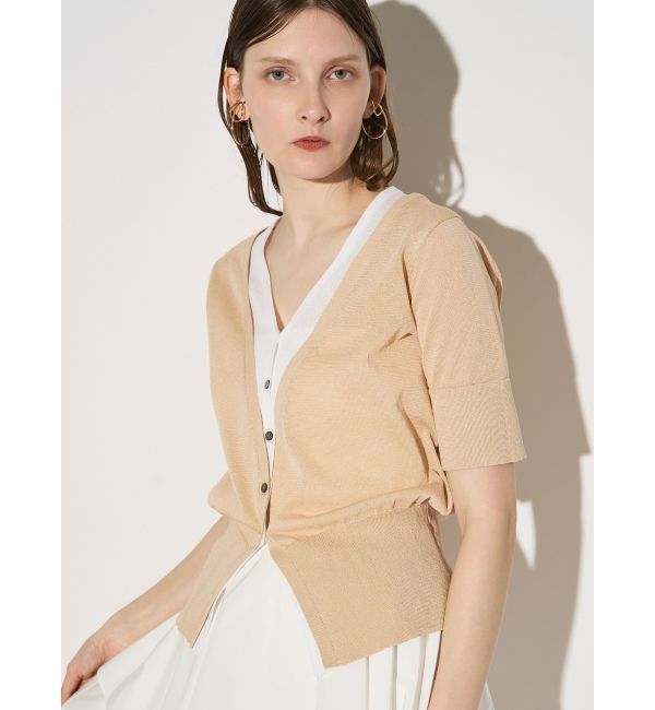 ELENDEEK「COLOR LAYERED HALF SLEEVES KT」|ニット・セーター|ベージュ