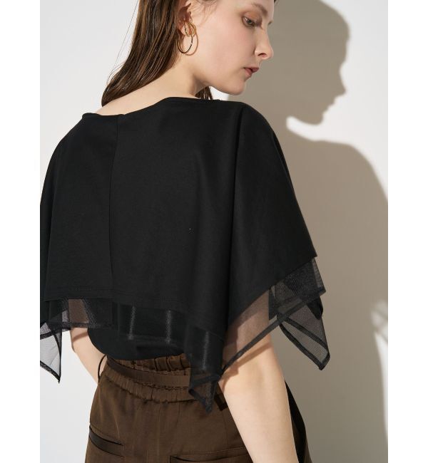 ELENDEEK「CAPE LAYERD CS」|Tシャツ・カットソー|ブラック