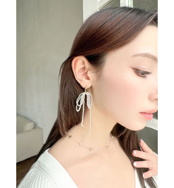 RESEXXY「クリアビーズリボンピアス」|ピアス|