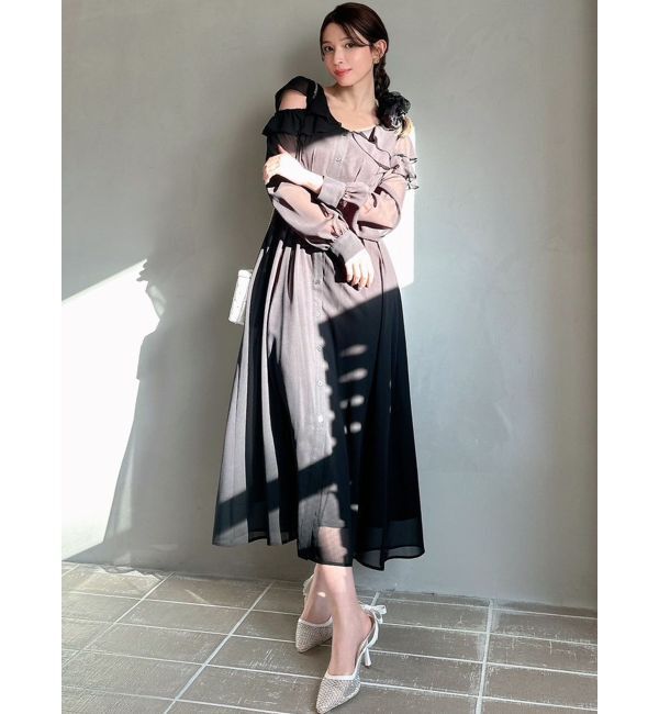 RESEXXY「コルセットシャツフレアワンピース」|ワンピース|