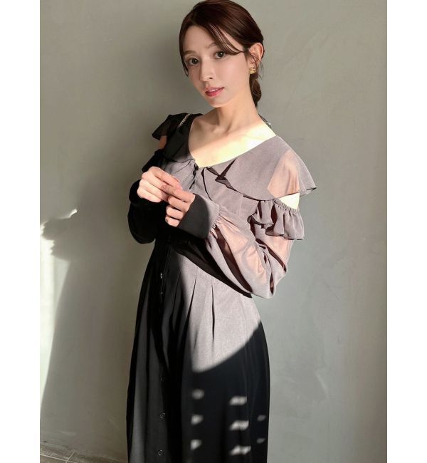 RESEXXY「コルセットシャツフレアワンピース」|ワンピース|