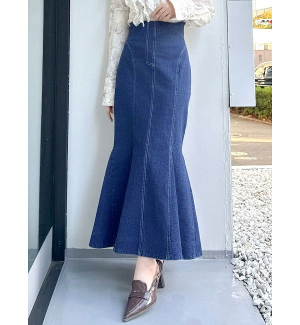 dazzlin「バックレースアップスイッチングマーメイドスカート」|スカート|インディゴ