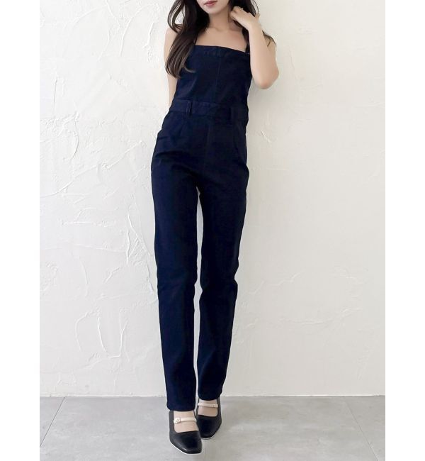 dazzlin「スリムデニムベアロンパース」|ワンピース|