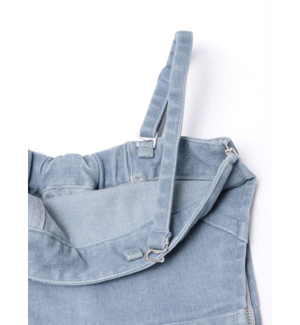 dazzlin「スリムデニムベアロンパース」|ワンピース|