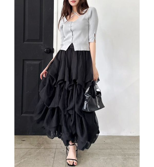 dazzlin「【追加生産分】ランダムタックバルーンスカート」|スカート|