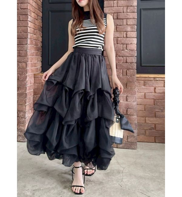 dazzlin「【追加生産分】ランダムタックバルーンスカート」|スカート|