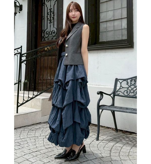 dazzlin「【追加生産分】ランダムタックバルーンスカート」|スカート|