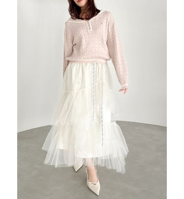 dazzlin「【FILA別注】アシメチュールティアードスカート」|スカート|