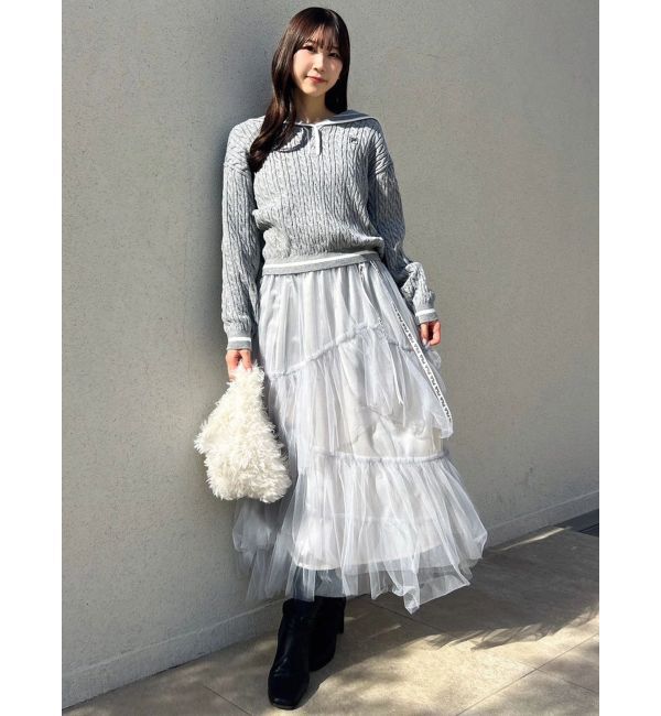 dazzlin「【FILA別注】アシメチュールティアードスカート」|スカート|