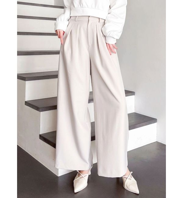 dazzlin「サイドラインスラックスパンツ」|その他|ベージュ
