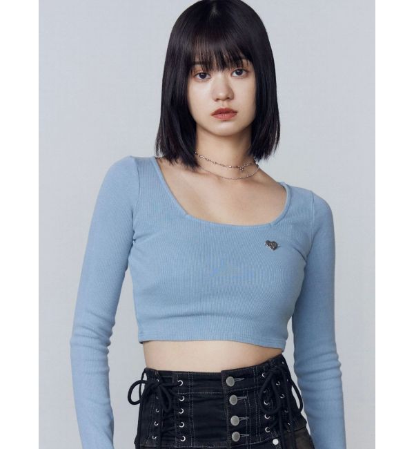 EMODA「クロスクロップフィットトップ」|Tシャツ・カットソー|