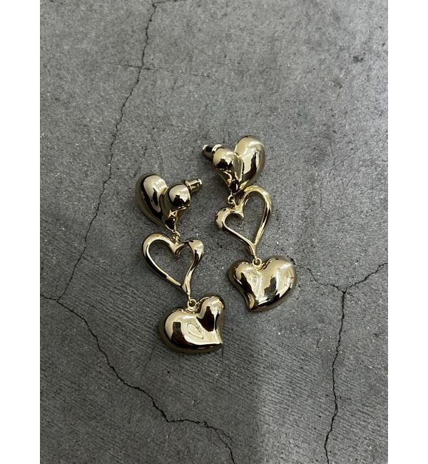 EMODA「トリプルハートピアス」|その他|ゴールド