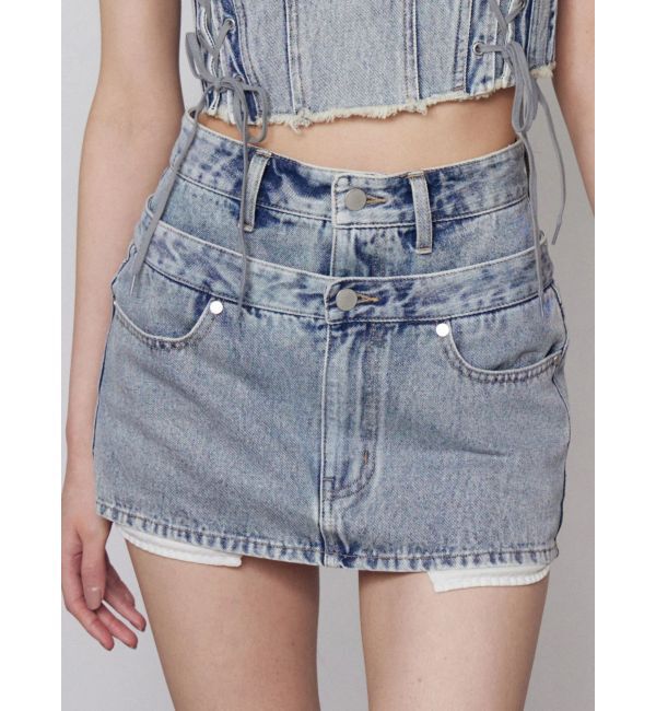 EMODA「ベルトレイヤードボクシースカート」|スカート|