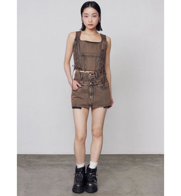 EMODA「ベルトレイヤードボクシースカート」|スカート|