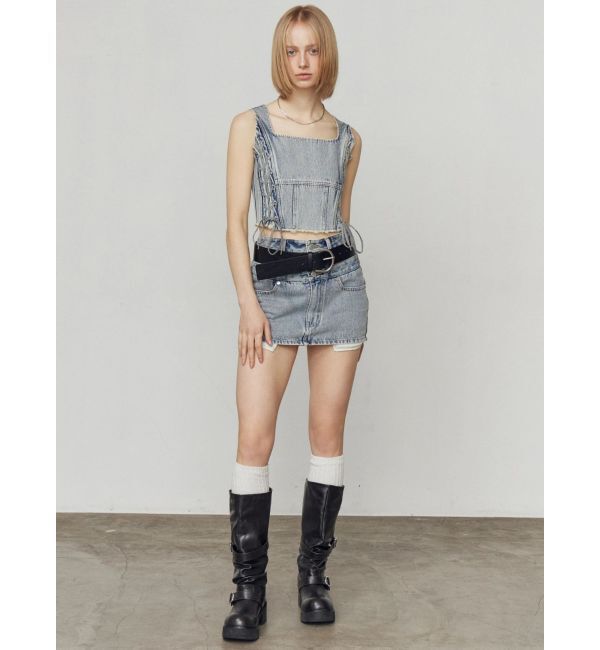 EMODA「ベルトレイヤードボクシースカート」|スカート|