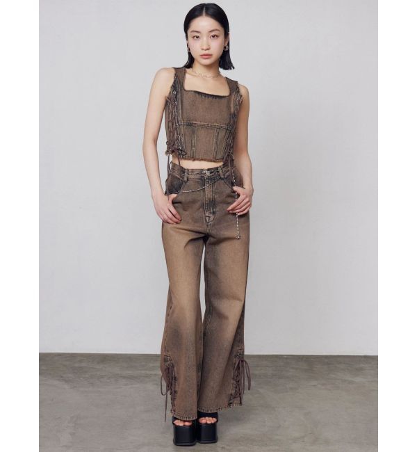 EMODA「ヘムレースアップルーズデニム」|デニム|