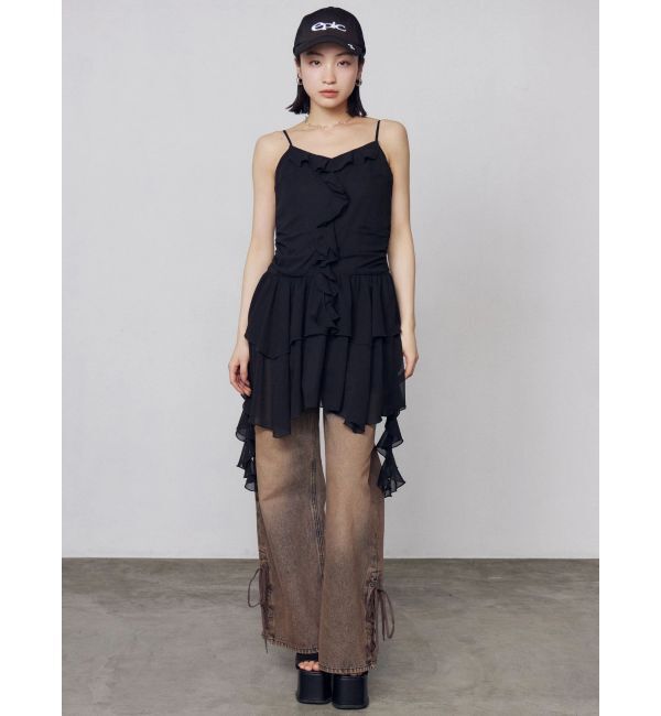 EMODA「ヘムレースアップルーズデニム」|デニム|