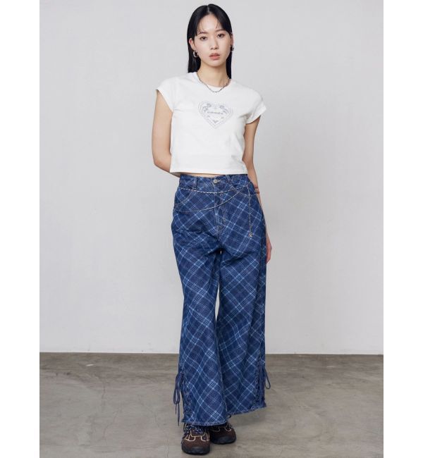 EMODA「ヘムレースアップルーズデニム」|デニム|