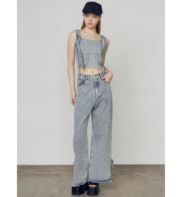 EMODA「ヘムレースアップルーズデニム」|デニム|