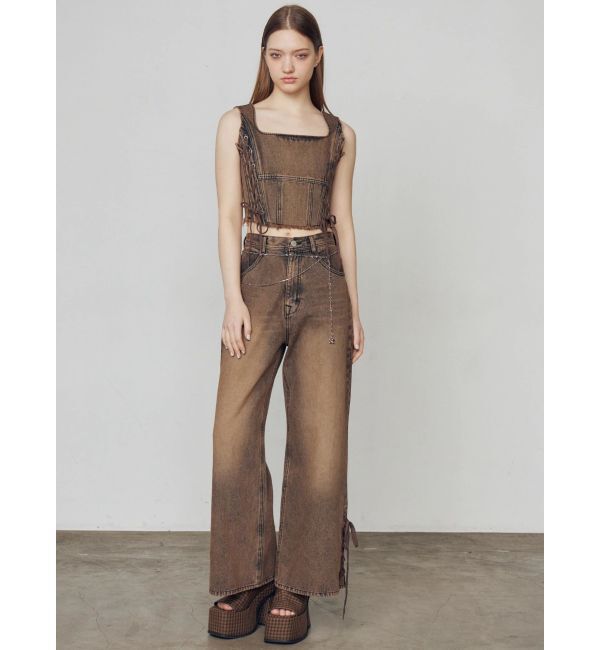 EMODA「ヘムレースアップルーズデニム」|デニム|