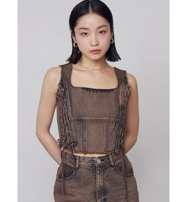 EMODA「サイドレースアップデニムビスチェ」|タンクトップ|