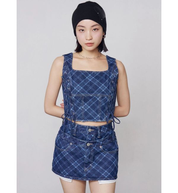 EMODA「サイドレースアップデニムビスチェ」|タンクトップ|