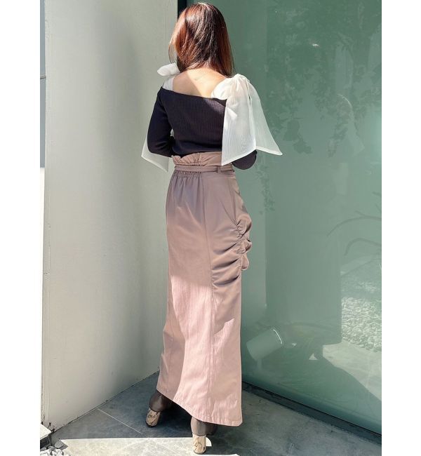 MERCURYDUO「ショルダーリボンロングスリーブニット」|ニット・セーター|