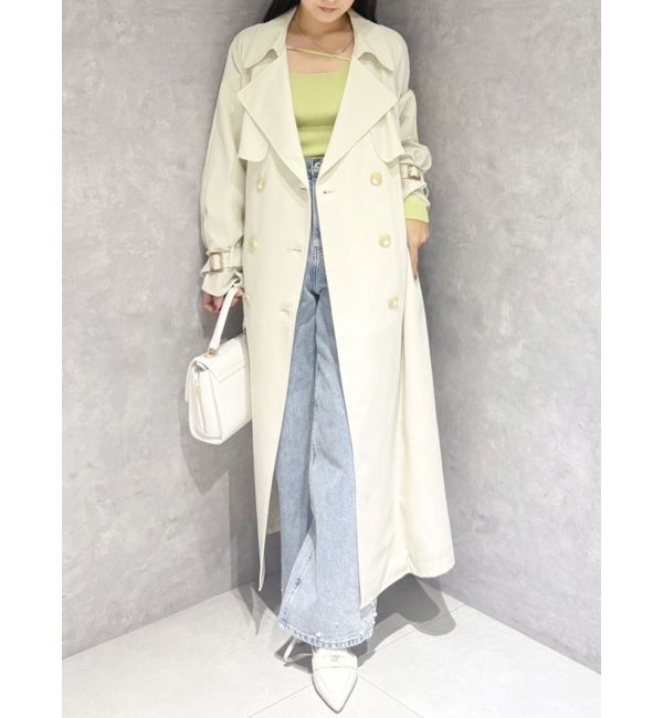 MERCURYDUO「ベーシックトレンチコート」|トレンチコート|ライム