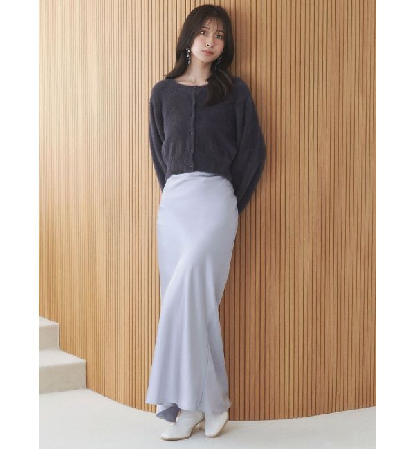 MERCURYDUO「ミニシャギークルーネックカーディガン」|カーディガン|