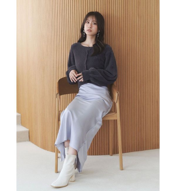 MERCURYDUO「ミニシャギークルーネックカーディガン」|カーディガン|