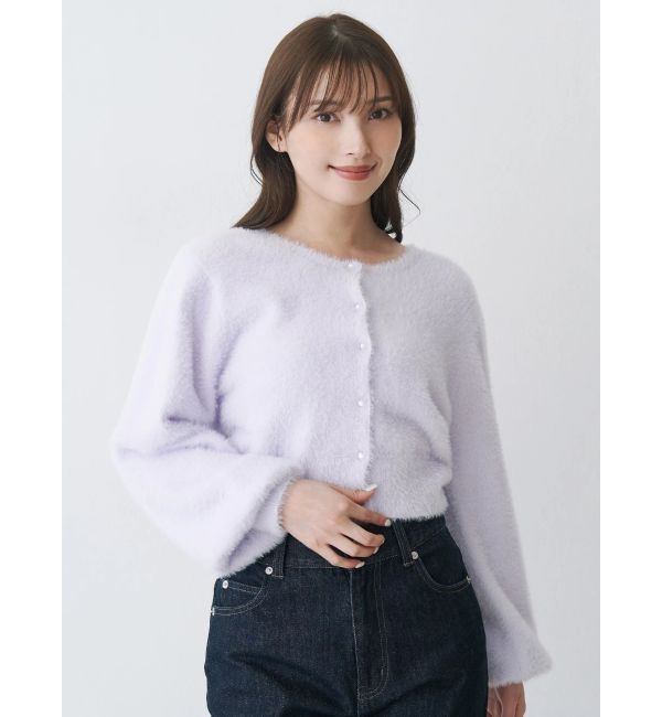 MERCURYDUO「ミニシャギークルーネックカーディガン」|カーディガン|