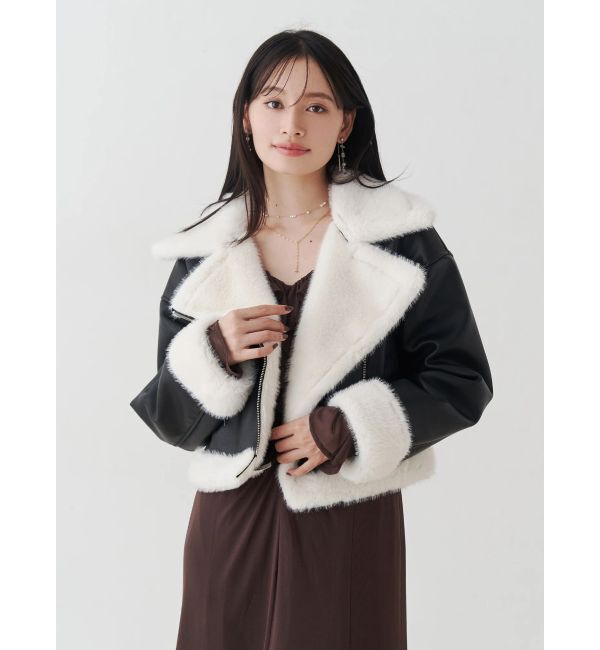 MERCURYDUO「フェイクレザームートンボンバージャケット」|その他|