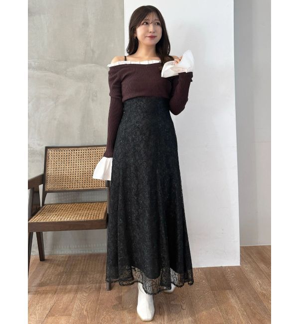 MERCURYDUO「コードレースバックレースアップフレアスカート」|スカート|