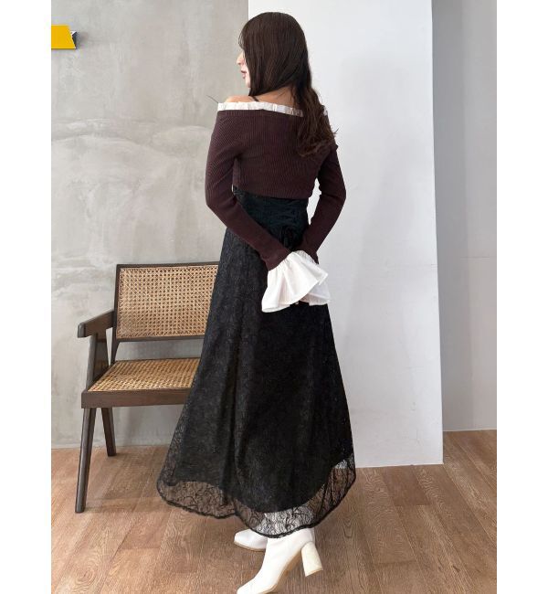 MERCURYDUO「コードレースバックレースアップフレアスカート」|スカート|