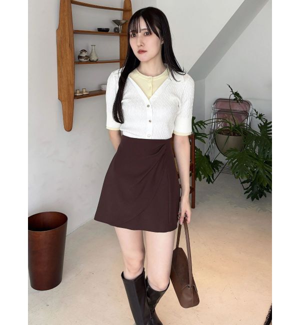 MERCURYDUO「バイカラーフェイクレイヤードニット」|ニット・セーター|