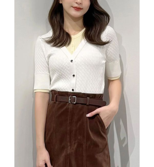 MERCURYDUO「バイカラーフェイクレイヤードニット」|ニット・セーター|