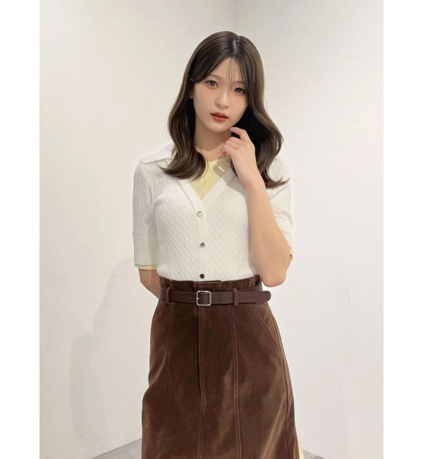 MERCURYDUO「バイカラーフェイクレイヤードニット」|ニット・セーター|