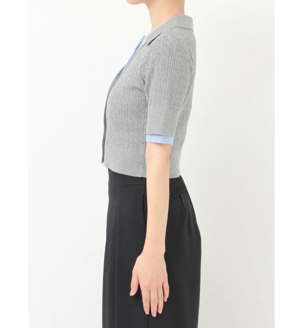 MERCURYDUO「バイカラーフェイクレイヤードニット」|ニット・セーター|