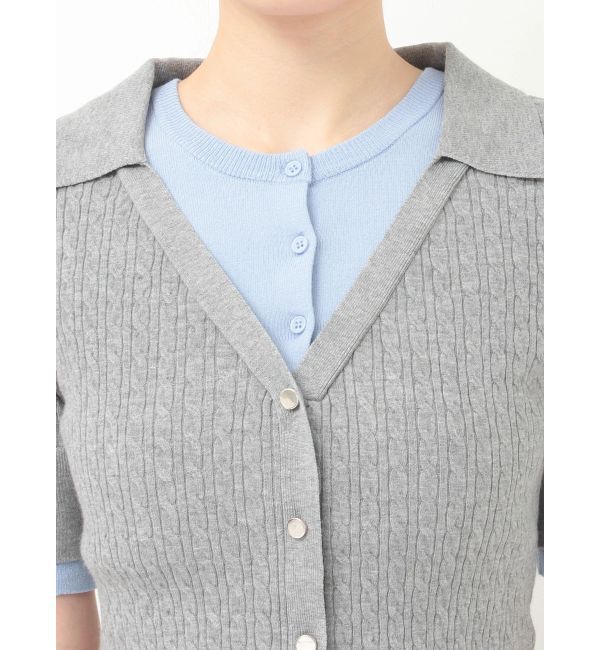 MERCURYDUO「バイカラーフェイクレイヤードニット」|ニット・セーター|