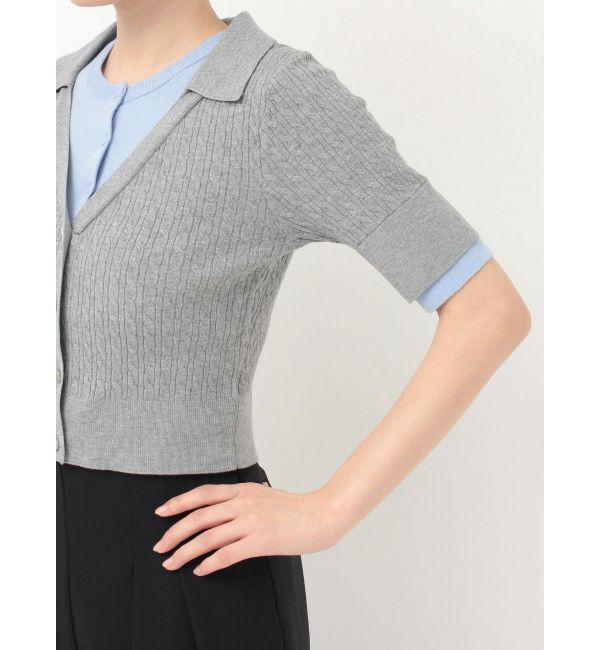 MERCURYDUO「バイカラーフェイクレイヤードニット」|ニット・セーター|