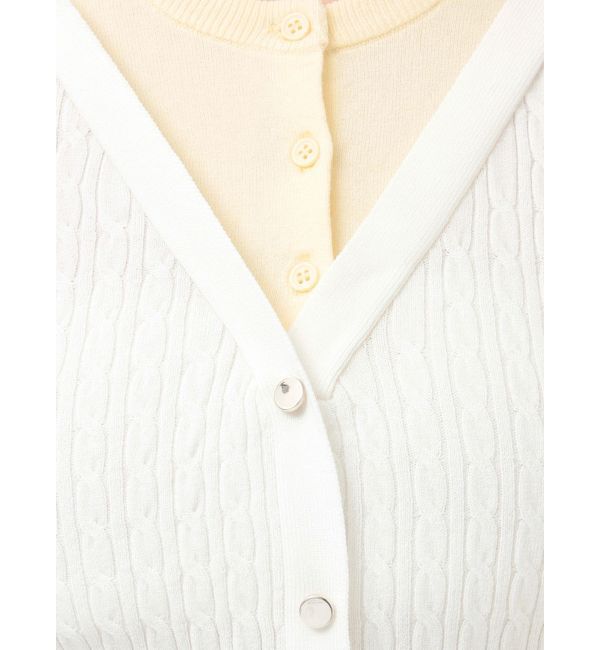 MERCURYDUO「バイカラーフェイクレイヤードニット」|ニット・セーター|