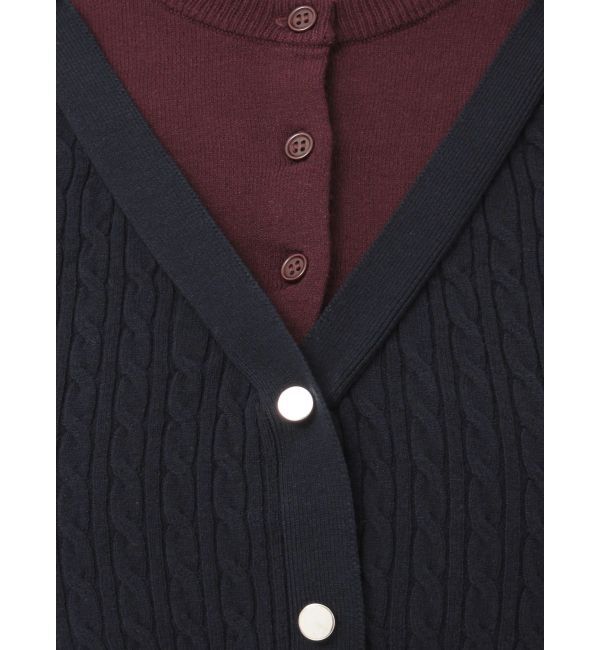 MERCURYDUO「バイカラーフェイクレイヤードニット」|ニット・セーター|