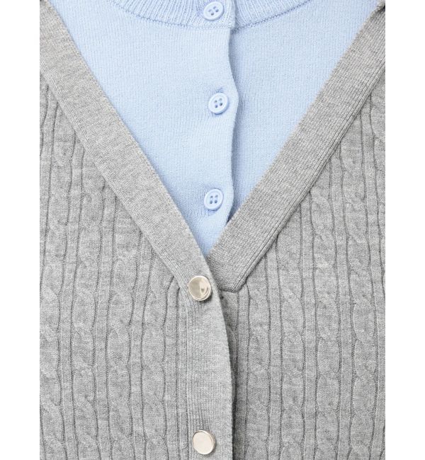 MERCURYDUO「バイカラーフェイクレイヤードニット」|ニット・セーター|