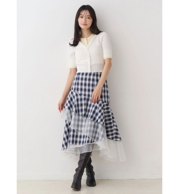 MERCURYDUO「バイカラーフェイクレイヤードニット」|ニット・セーター|